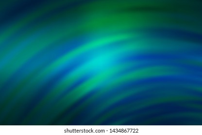 Light Blue, Green vector texture with curved lines. Colorful geometric sample with gradient lines.  Colorful wave pattern for your design.