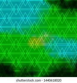 Light Blue, Green vector texture with lines, triangles. Smart design in abstract style with gradient triangles. Pattern for websites.