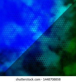 Light Blue, Green vector texture with circles. Colorful illustration with gradient dots in nature style. Pattern for websites, landing pages.