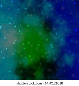 Light Blue, Green vector texture with beautiful stars. Modern geometric abstract illustration with stars. Pattern for websites, landing pages.