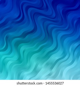 Light Blue, Green vector texture with curves. Colorful illustration in circular style with lines. Template for your UI design.