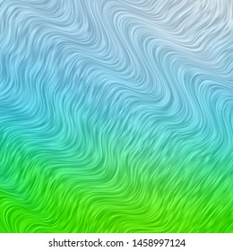 Light Blue, Green vector texture with curves. Colorful geometric sample with gradient curves.  Best design for your ad, poster, banner.