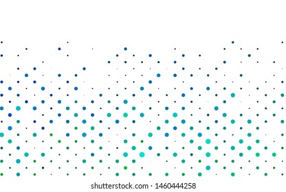 Light Blue, Green vector texture with disks. Illustration with set of shining colorful abstract circles. Pattern for ads, booklets.