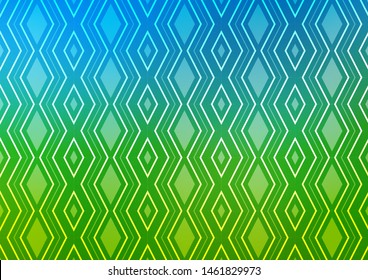 Light Blue, Green vector texture with lines, rhombuses. Shining colorful illustration with lines, rectangles. Pattern for business booklets, leaflets.