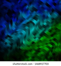 Light Blue, Green vector texture with curves. Colorful illustration in abstract style with bent lines. Design for your business promotion.
