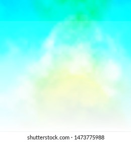 Light Blue, Green vector texture with cloudy sky. Illustration in abstract style with gradient clouds. Pattern for your commercials.