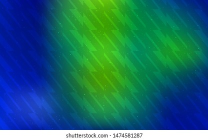 Light Blue, Green vector texture with colored lines. Lines on blurred abstract background with gradient. Pattern for ad, booklets, leaflets.