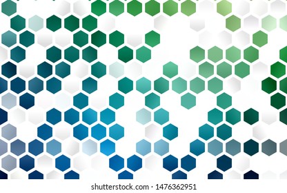 Light Blue, Green vector texture with colorful hexagons. Illustration with set of colorful hexagons. Pattern can for your ad, booklets.