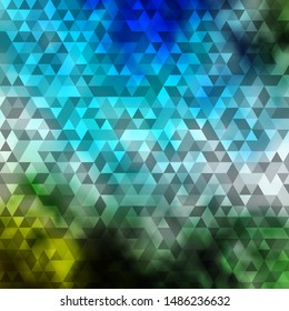 Light Blue, Green vector texture with triangular style. Abstract gradient illustration with triangles. Pattern for websites.