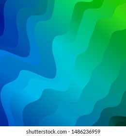 Light Blue, Green vector texture with curves. Abstract illustration with bandy gradient lines. Template for cellphones.