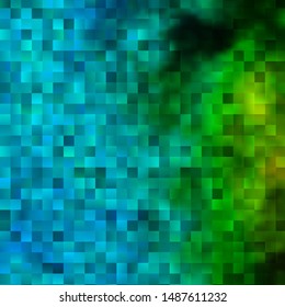 Light Blue, Green vector texture in rectangular style. Abstract gradient illustration with rectangles. Design for your business promotion.