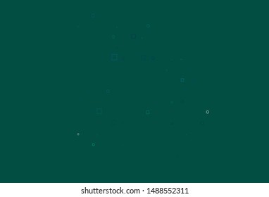 Light Blue, Green vector texture with disks, rectangles. Abstract illustration with colorful circles, rectangles. Completely new template for your brand book.
