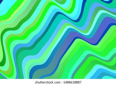 Light Blue, Green vector texture with bent lines. Brand new colorful illustration in simple style. Brand new design for your ads, poster, banner.