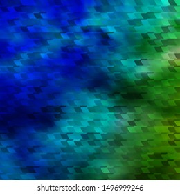 Light Blue, Green vector texture in rectangular style. Colorful illustration with gradient rectangles and squares. Best design for your ad, poster, banner.