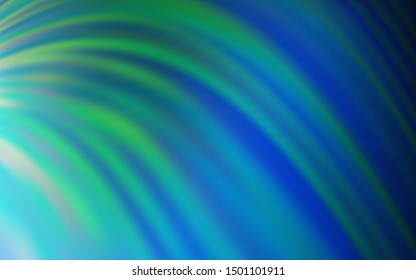 Light Blue, Green vector texture with curved lines. Colorful abstract illustration with gradient lines. Brand new design for your ads, poster, banner.