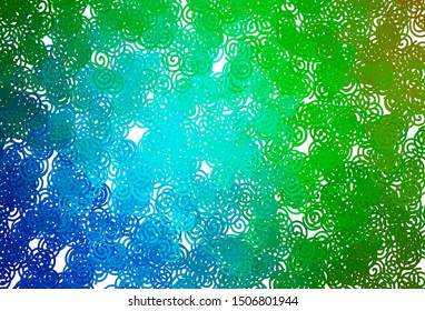 Light Blue, Green vector texture with wry lines. Colorful illustration in simple style with gradient. Template for cell phone screens.