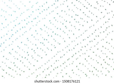 Light Blue, Green vector texture with musical notes. Abstract illustration with colorful symbols of melody. Modern design for wallpapers.