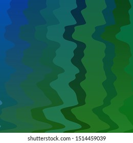 Light Blue, Green vector texture with wry lines. Colorful geometric sample with gradient curves.  Pattern for busines booklets, leaflets