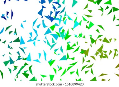 Light Blue, Green vector texture with triangular style. Triangles on abstract background with colorful gradient. Smart design for your adverts.