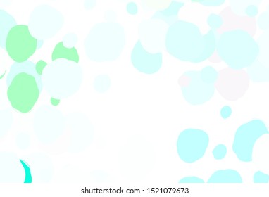Light Blue, Green vector texture with disks. Beautiful colored illustration with blurred circles in nature style. Pattern for textures of wallpapers.