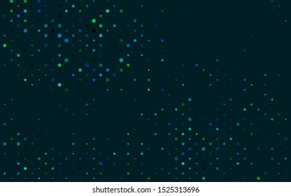 Light Blue, Green vector texture with disks. Illustration with set of shining colorful abstract circles. Pattern for beautiful websites.