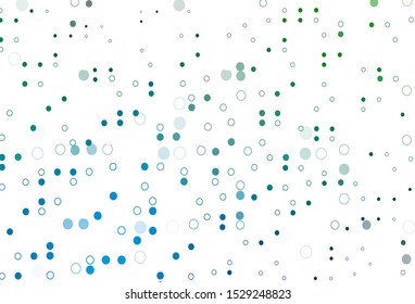 Light Blue, Green vector texture with disks. Beautiful colored illustration with blurred circles in nature style. Design for business adverts.