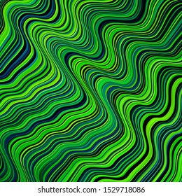 Light Blue, Green vector texture with wry lines. Colorful abstract illustration with gradient curves. Best design for your posters, banners.