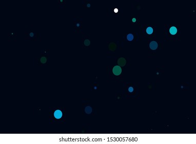 Light Blue, Green vector texture with disks. Glitter abstract illustration with blurred drops of rain. Template for your brand book.