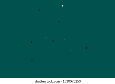 Light Blue, Green vector texture with disks. Glitter abstract illustration with blurred drops of rain. Design for posters, banners.