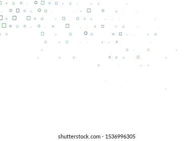 Light Blue, Green vector texture with disks, rectangles. Abstract backdrop with colorful circles, rectangles. Completely new template for your brand book.