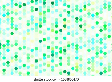 Light Blue, Green vector texture with colorful hexagons. Illustration with set of colorful hexagons. Design for your business advert.