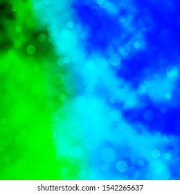 Light Blue, Green vector texture with disks. Modern abstract illustration with colorful circle shapes. New template for a brand book.