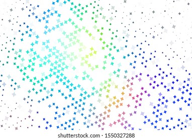 Light Blue, Green vector texture with beautiful stars. Glitter abstract illustration with colored stars. Pattern for astrology websites.