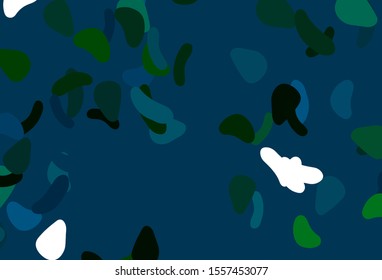 Light Blue, Green vector texture with random forms. Colorful chaotic forms with gradient in modern style. Elegant design for wallpapers.
