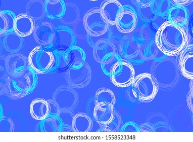 Light Blue, Green vector texture with disks. Beautiful colored illustration with blurred circles in nature style. Pattern for ads, leaflets.