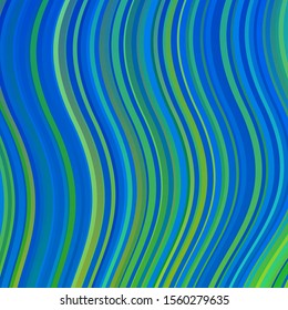 Light Blue, Green vector texture with curves. Abstract gradient illustration with wry lines. Template for cellphones.