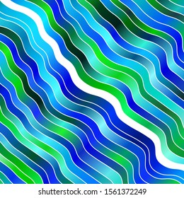 Light Blue, Green vector texture with curves. Colorful illustration in circular style with lines. Design for your business promotion.
