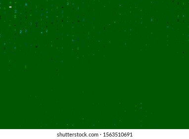 Light Blue, Green vector texture with mathematic symbols. Illustration with Numeral symbols on abstract template. Template for cell phone backgrounds.