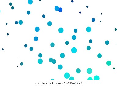 Light Blue, Green vector texture with disks. Beautiful colored illustration with blurred circles in nature style. Pattern of water, rain drops.