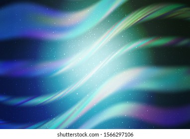 Light Blue, Green vector texture with milky way stars. Blurred decorative design in simple style with galaxy stars. Template for cosmic backgrounds.
