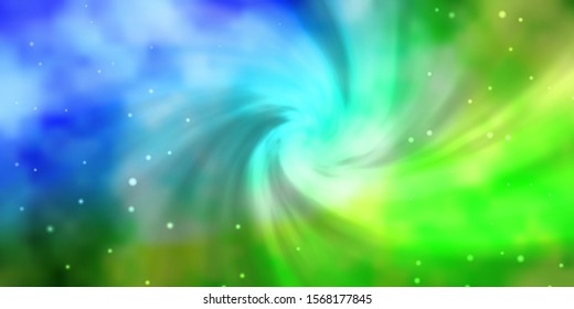 Light Blue, Green vector texture with beautiful stars. Blur decorative design in simple style with stars. Design for your business promotion.