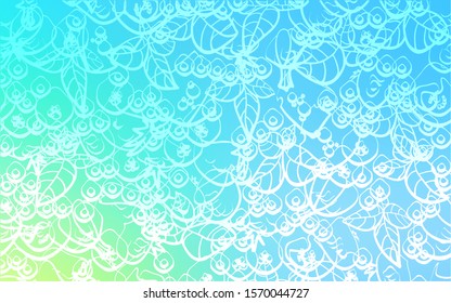 Light Blue, Green vector texture with delicious snacks. Decorative shining illustration with food on abstract template. Doodle design for your business advert of cafes.