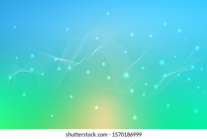 Light Blue, Green vector texture with disks. Blurred decorative design in abstract style with bubbles. The pattern can be used for aqua ad, booklets.