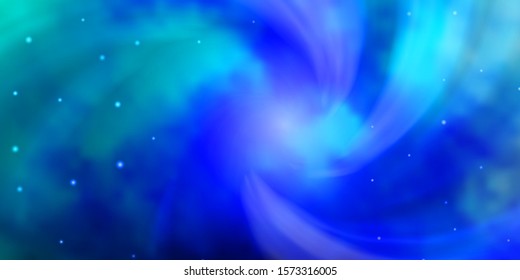 Light Blue, Green vector texture with beautiful stars. Decorative illustration with stars on abstract template. Design for your business promotion.