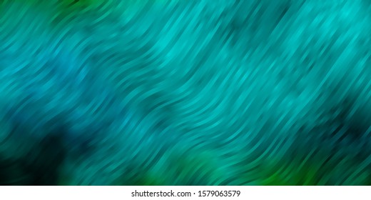 Light Blue, Green vector texture with curves. Abstract illustration with bandy gradient lines. Template for cellphones.