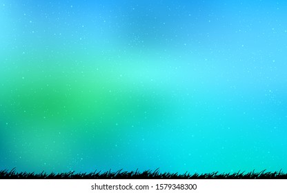 Light Blue, Green vector texture with milky way stars. Shining colored illustration with bright astronomical stars. Pattern for astrology websites.