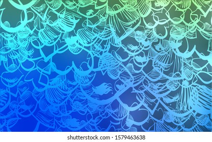 Light Blue, Green vector texture with lovely hearts. Hearts on blurred abstract background with colorful gradient. Template for Valentine's greeting postcards.