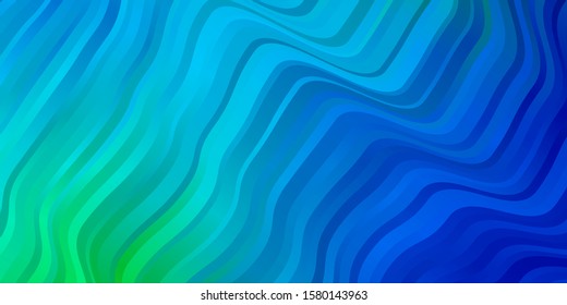 Light Blue, Green vector texture with curves. Brand new colorful illustration with bent lines. Template for cellphones.