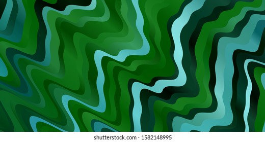 Light Blue, Green vector texture with curves. Colorful abstract illustration with gradient curves. Pattern for business booklets, leaflets