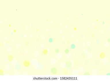 Light Blue, Green vector texture with disks. Blurred decorative design in abstract style with bubbles. Pattern for ads, leaflets.